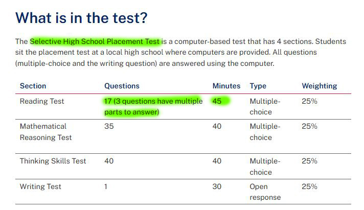 New Reading Question Type
